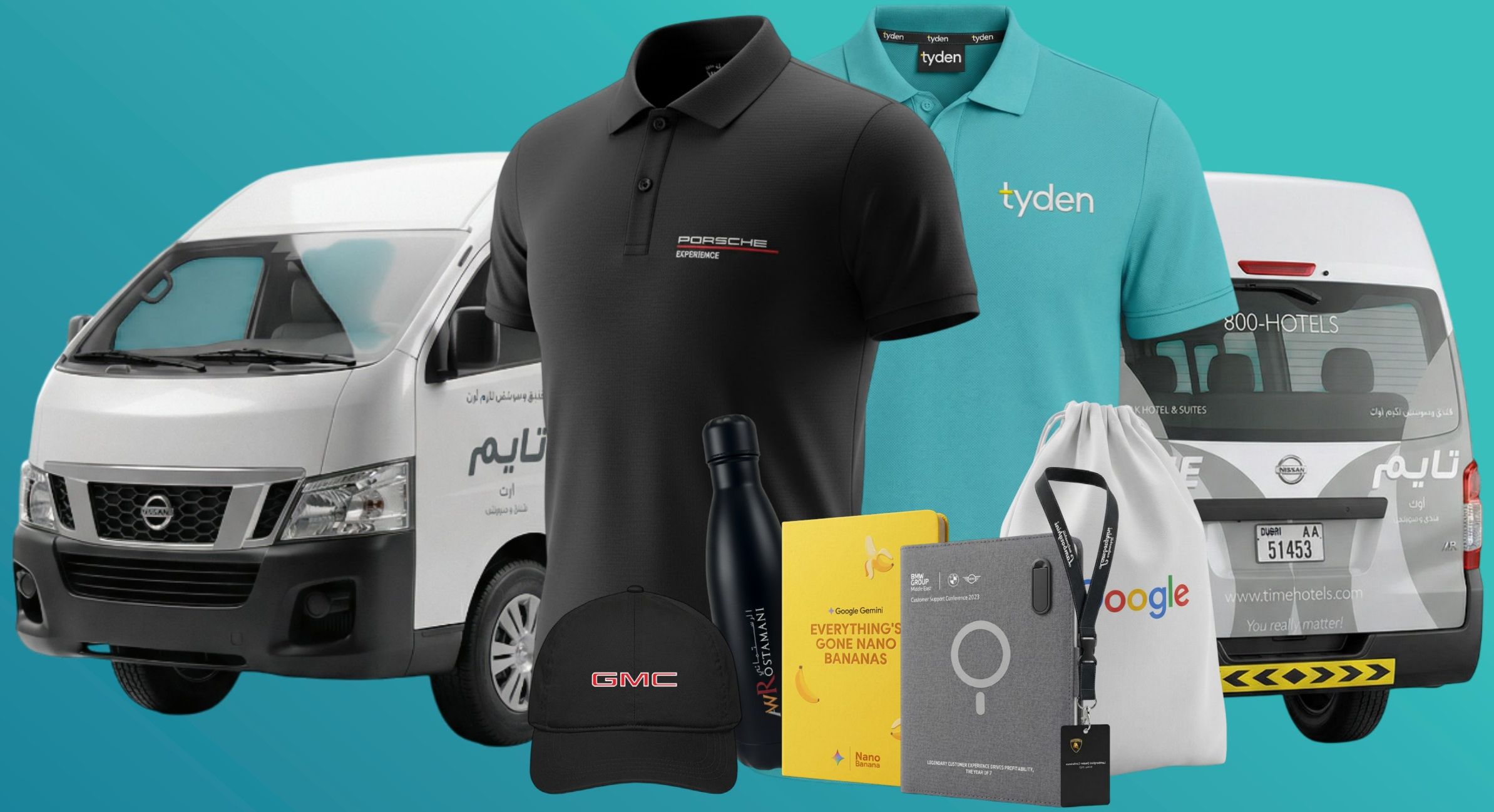 Branded fleet vehicle and team apparel